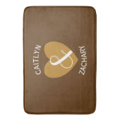 新婦モダン金ゴールドハート曲線文字Z05 バスマット (正面縦)