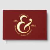 新婦ユニークスタイリッシュ名の金ゴールド ゲストブック (正面)