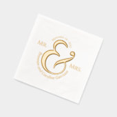 新婦ユニークスタイリッシュ名の金ゴールド 箔ナプキン (左)