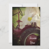 新婦レッドトラクターカントリー結婚ファームありがとう サンキューカード (正面)