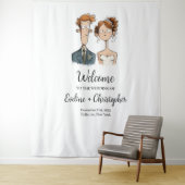 新婦予測できなと新郎結婚の背景色 タペストリー (インサイチュ)