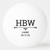 新婦付き添い人イニシャル 卓球ボール (正面)