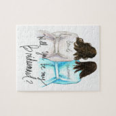 新婦付添人か。 パズルDkのBrは花嫁のBkの女中を振ります ジグソーパズル (横)