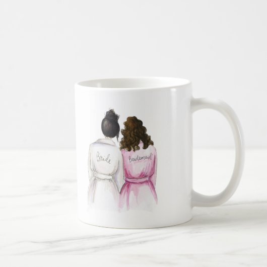 新婦付添人か。 マグの黒いパンの花嫁のBrは女中をカールします コーヒーマグカップ (右)