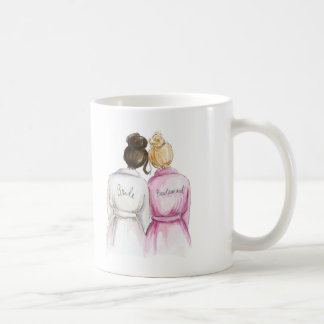 新婦付添人か。 暗いBrのパンの花嫁Blのパンの女中 コーヒーマグカップ