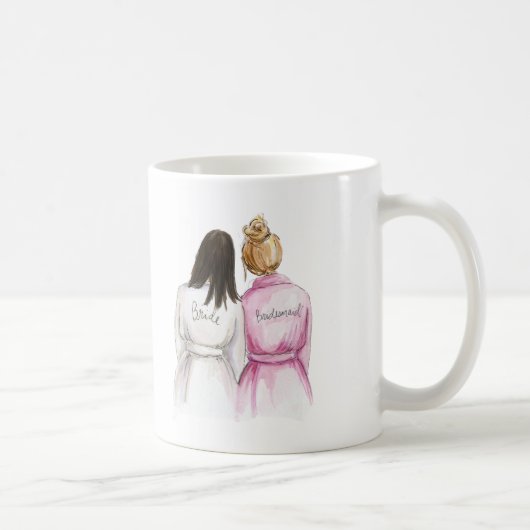 新婦付添人か。 長いDkのBrの花嫁DkのBrのパンの女中 コーヒーマグカップ (右)