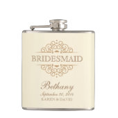 新婦付添人のギフトのヴィンテージの結婚披露宴のフラスコ フラスク (正面)