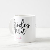 新婦付添人のコーヒー・マグ-名前を個人化して下さい コーヒーマグカップ (正面左)