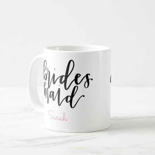 新婦付添人のコーヒー・マグ-名前を個人化して下さい コーヒーマグカップ (正面左)