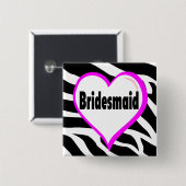 新婦付添人のシマウマは縞で飾ります 缶バッジ (正面&裏面)