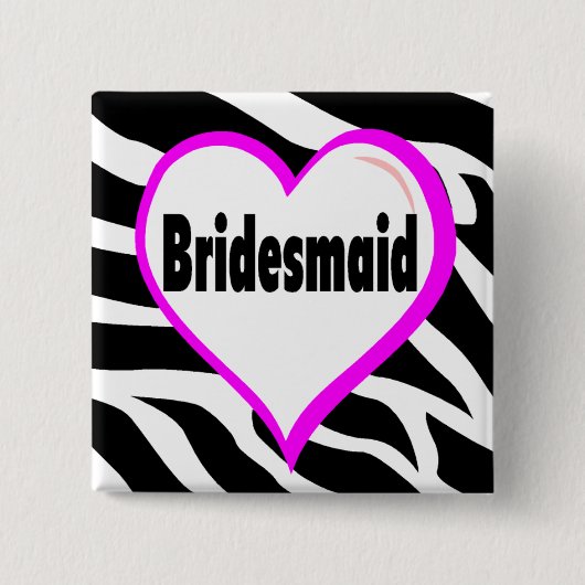 新婦付添人のシマウマは縞で飾ります 缶バッジ (正面)