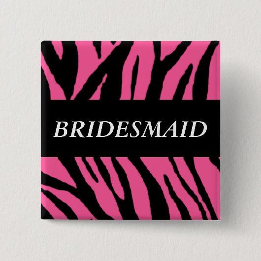 新婦付添人のシマウマ 缶バッジ (正面)