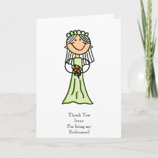 新婦付添人のスケッチ、ありがとう サンキューカード