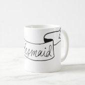 新婦付添人のマグの旗の原稿の黒 コーヒーマグカップ (正面右)