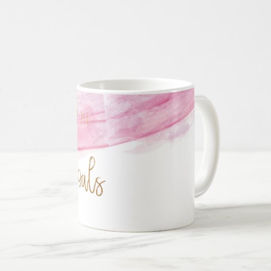 新婦付添人の分隊のゴール-柔らかいピンクの水彩画 コーヒーマグカップ (正面右)