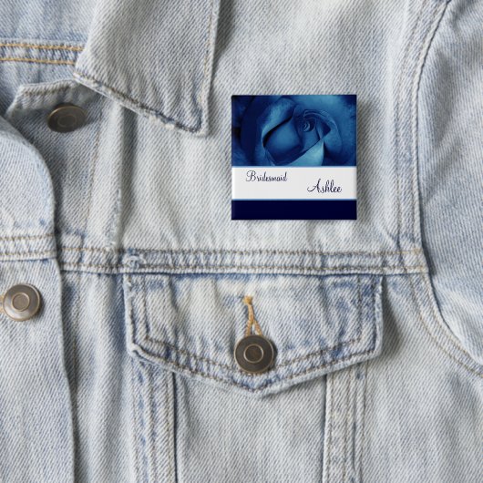 新婦付添人の名前をカスタムするの濃紺のバラ05無し 缶バッジ (インサイチュ)