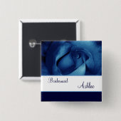 新婦付添人の名前をカスタムするの濃紺のバラ05無し 缶バッジ (正面&裏面)