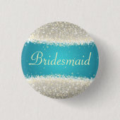 新婦付添人の好意の眩ます輝きのターコイズ 缶バッジ (正面)