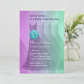 新婦付添人の昼食会かブランチの紫色の緑の服 招待状 (スタンド正面)