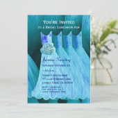 新婦付添人の昼食会かブランチの青い服V05 招待状 (スタンド正面)