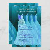 新婦付添人の昼食会かブランチの青い服V05 招待状 (正面/裏面)