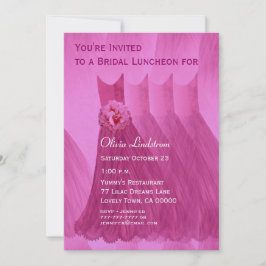 新婦付添人の昼食会またはブランチのピンクの服 招待状