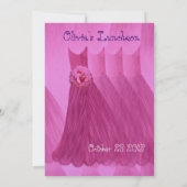 新婦付添人の昼食会またはブランチのピンクの服 招待状 (裏面)