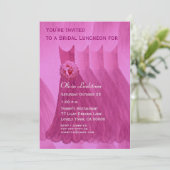 新婦付添人の昼食会またはブランチのピンクの服 招待状 (スタンド正面)