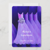 新婦付添人の昼食会またはブランチの王室のな紫色V02H 招待状 (裏面)