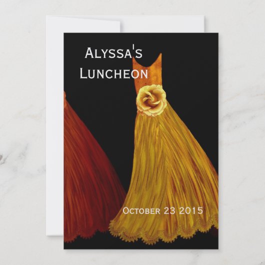 新婦付添人の昼食会またはブランチの秋の服S001 招待状 (裏面)