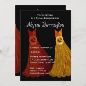 新婦付添人の昼食会またはブランチの秋の服S001 招待状 (正面/裏面)