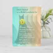 新婦付添人の昼食会またはブランチの緑金ゴールドV01 招待状 (スタンド正面)