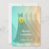 新婦付添人の昼食会またはブランチの緑金ゴールドV01 招待状 (裏面)