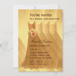 新婦付添人の昼食会またはブランチの金ゴールドの服V08 招待状