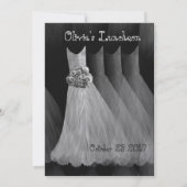 新婦付添人の昼食会またはブランチの銀製灰色の服 招待状 (裏面)