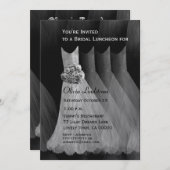新婦付添人の昼食会またはブランチの銀製灰色の服 招待状 (正面/裏面)