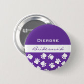 新婦付添人の紫色の足はt V12を印刷します 缶バッジ (正面&裏面)