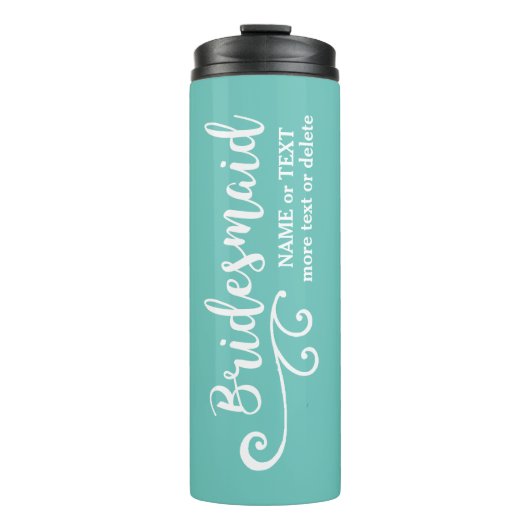 新婦付添人の結婚式の引き出物の名前またはモノグラムの原稿 タンブラー (正面)