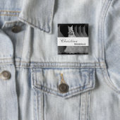 新婦付添人の結婚式ボタン-銀製のガウン 缶バッジ (インサイチュ)