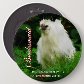 新婦付添人の花嫁の雌鶏夜バチェロレッテ 缶バッジ (正面&裏面)