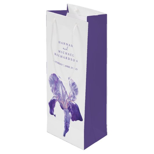 新婦付添人は結婚式のアイリスワインのギフトバッグ感謝していしています ワインギフトバッグ (裏面アングル)