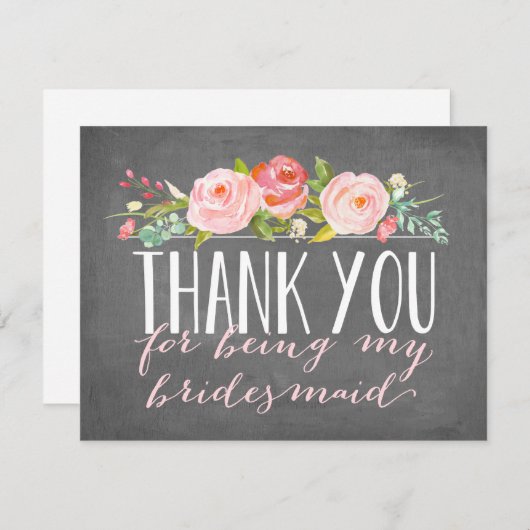 新婦付添人は|の新婦付添人感謝していしています サンキューカード (正面/裏面)