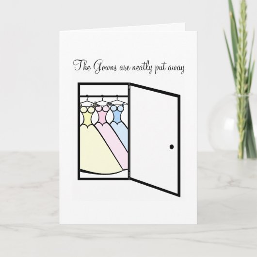 新婦付添人は-ガウンの戸棚感謝していしています サンキューカード (正面)