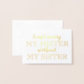 新婦付添人またはメイド・オブ・オーナー（花嫁付き添い人）の提案の招待状 箔カード (封筒付き正面)