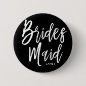 新婦付添人|の原稿のスタイルのカスタムな結婚式 缶バッジ (正面)