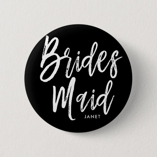 新婦付添人|の原稿のスタイルのカスタムな結婚式 缶バッジ (正面)