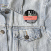 新婦付添人Pinボタンの銀製灰色の珊瑚はM40Gにガウンを着せます 缶バッジ (インサイチュ)