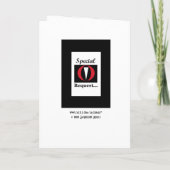 新婦側の仲人への招待状（タキシード姿）- ユーモア 招待状 (裏面)