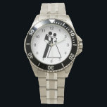 新婦国際的のシンボル 腕時計<br><div class="desc">新郎新婦の国際的かわいい「シンボル」は、幸せなカップルの踊りの可愛いラインスケッチを持っているか、おそらく抱擁の。私たちはこのデザインをピンクと黒の両方で提供する。非ア遊プラブルアイテムの背景色を変更したり、希望する文字を追加もしする。</div>