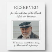 新婦指定席記念館のおじいさん フォトプラーク (正面)